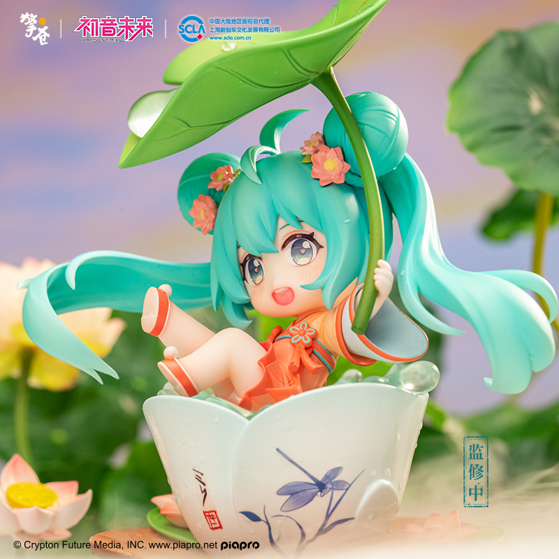 初音未来 擎苍 初音荷塘嬉戏Q版手办PVC摆件miku可爱手办 - 图2