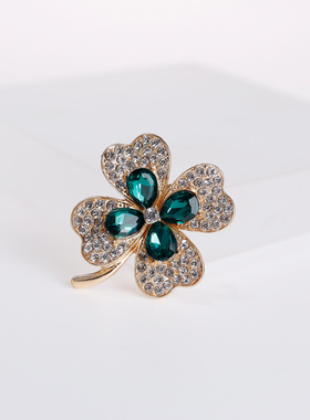 民匠工坊四叶草毛衣链两用胸针