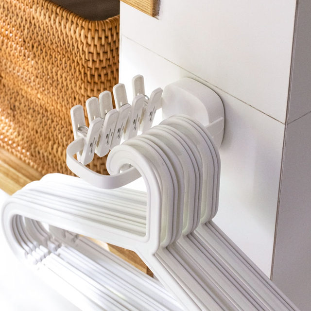 Chasing Moon and White Storage Clothes Hanger Wall Hanger
