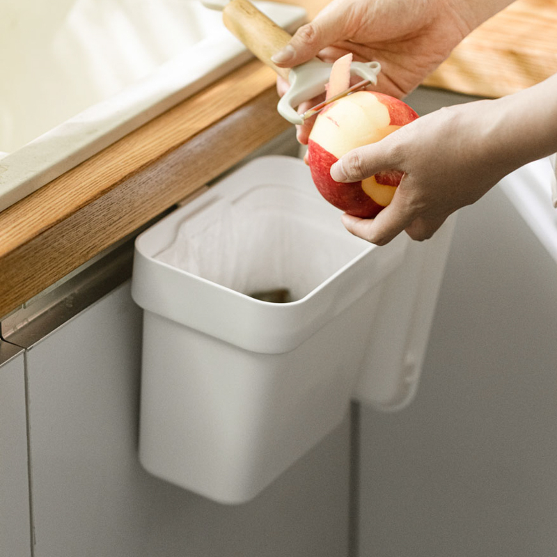 厨房垃圾桶家用卫生桶橱柜门垃圾桶塑料壁挂厨余专用垃圾筒大小号 - 图0