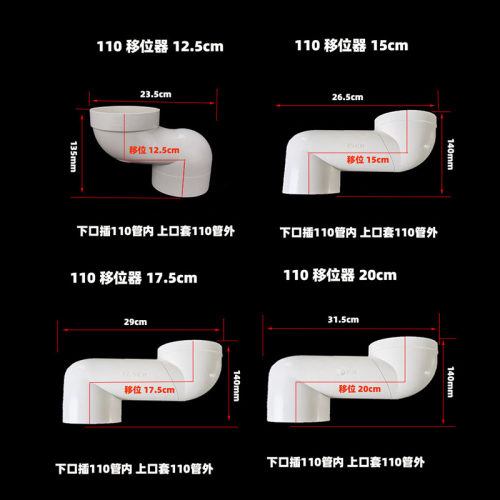 pvc马桶移位神器卫生间厕所坐便器蹲坑5cm偏心不挖地一体平移接头 - 图1