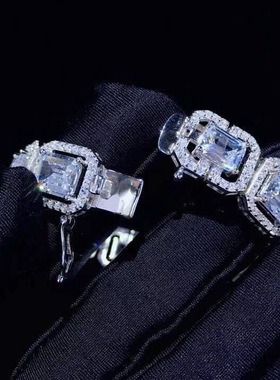 经典款长方形纯银日常可戴手链