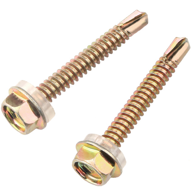 External hexagonal drill tail color steel tile self-tapping screw