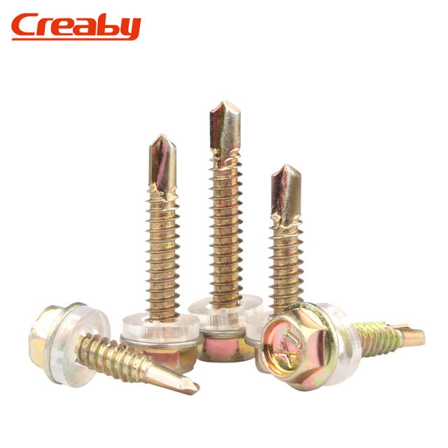 External hexagonal drill tail color steel tile self-tapping screw
