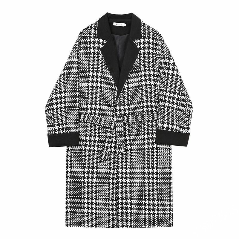 冬装韩版男士中长款宽松毛呢大衣 慕苑毛呢大衣