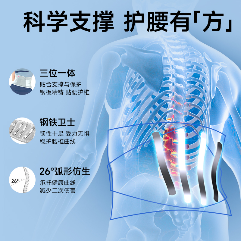 振德医用护腰带腰椎腰间盘劳损突出腰围腰托疼男女通用保暖收腹带