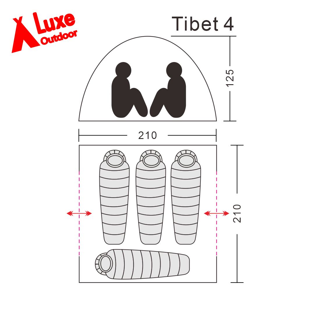 Luxe洛尔斯 Tibet 4西藏4 双层双人户外野营帐篷  可选配铝杆