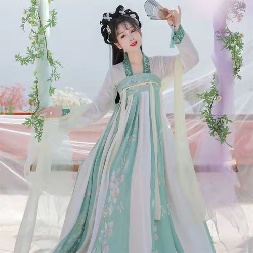 韵梦棋【梦缘】唐制汉服女中国风刺绣齐胸襦裙改良日常古装连衣裙 - 图1