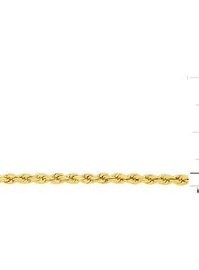 Amour 16 Inch Rope链项链10K黄金3 Mm