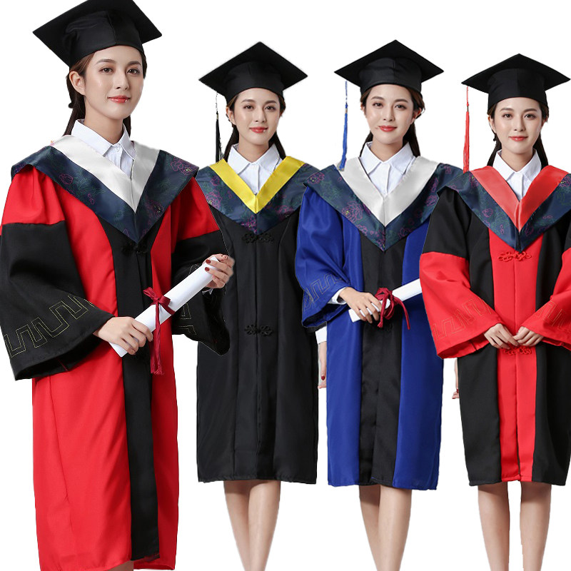 学士服学位服男女毕业礼服文科理工科垂布学士服帽子学位服演出_虎窝淘