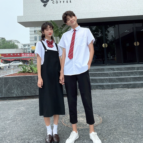 Летний комплект, форма для школьников, платье, длинная юбка, для средней школы, короткий рукав