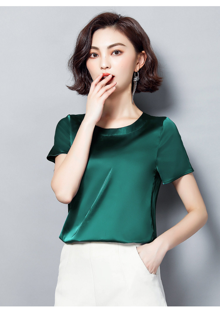 妈妈短袖中老年宽松大码纯色配t恤 碧韩妮中老年女装