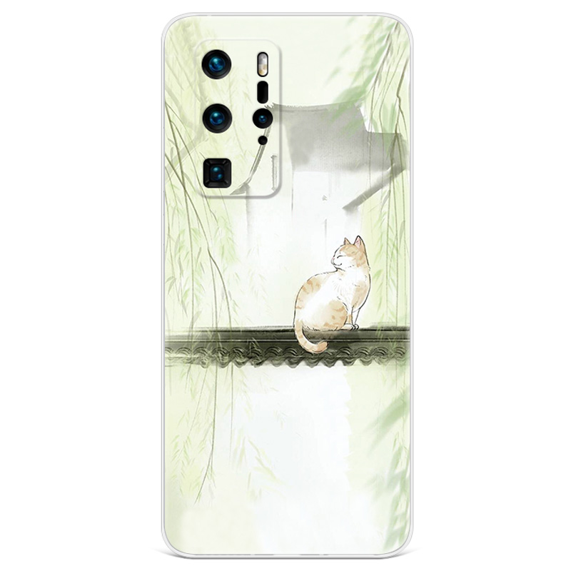 中国风猫咪适用华为p60手机壳P50p40p30p20pro+小清新p9p10plus古风可爱文艺简约女款软e十art - 图3