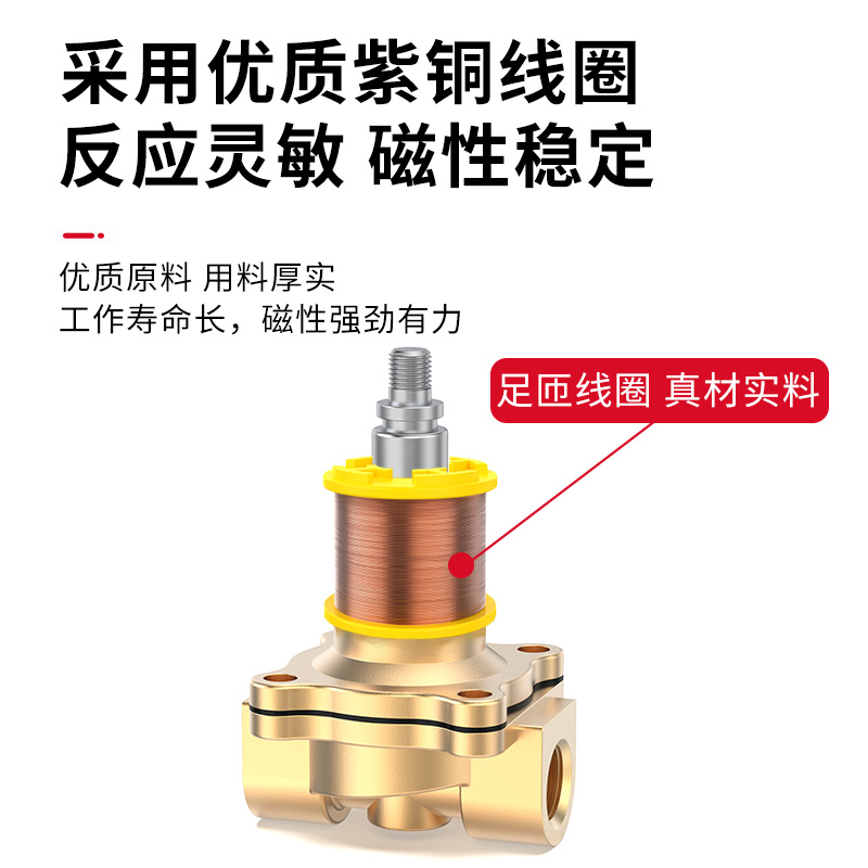 电磁水阀气阀2W025-08通电AC220V四分DC24V水气开关阀2W160-15-25 - 图0