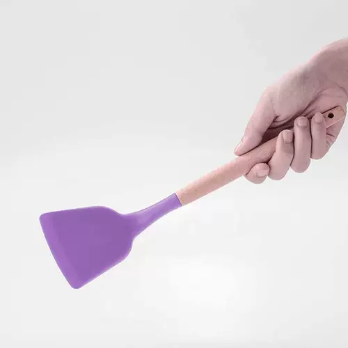 Силиконовая кухонная утварь, комплект, посуда, сиреневая ручка из натурального дерева, система хранения, 11 шт, новый цвет, широкая цветовая палитра