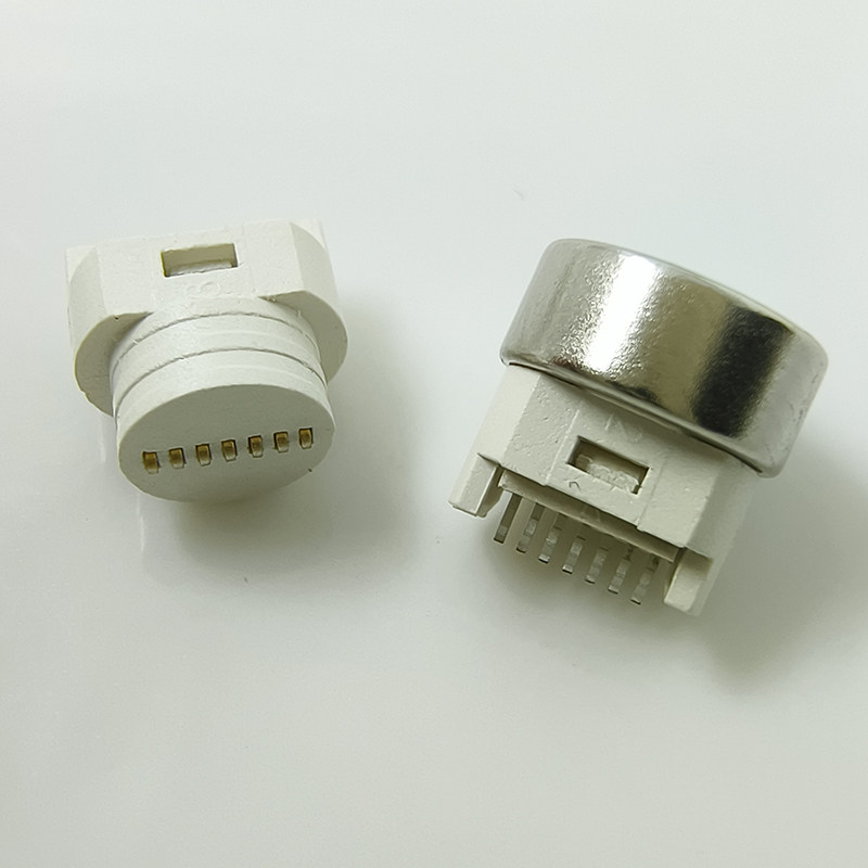 Micro TYPEC 苹果磁吸公头圆型2芯四芯7触点强磁力带灯数据线底座,淘宝优惠券,粉丝福利购,淘宝优惠卷