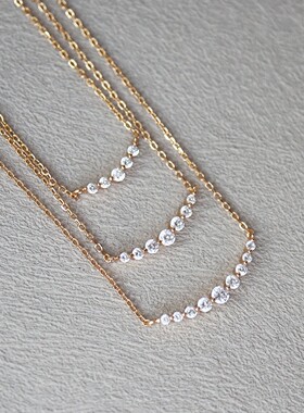 甜妹选我！日系少女风百搭时尚通勤微笑项链s925银镀金 3款入～