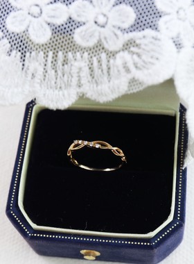 春日花朵。日系NJ同款小雏菊藤蔓组合戒指S925银镀金小清新指环