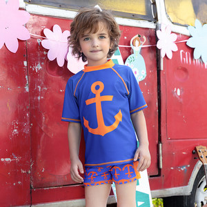 金格尔ins儿童泳衣 中大童分体速干潜水服学生训练男童游泳衣套装