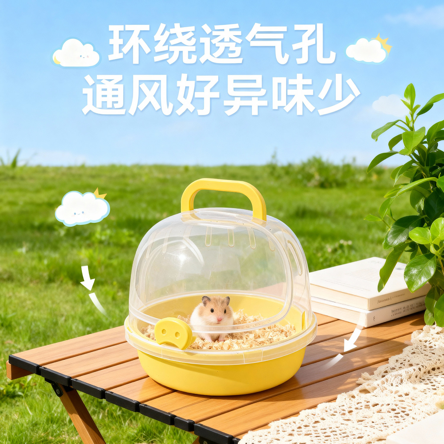 仓鼠笼子外出便携全景视野透气大空间金丝熊蜜袋鼯防咬鼠笼外带笼,淘宝优惠券,粉丝福利购,淘宝优惠卷