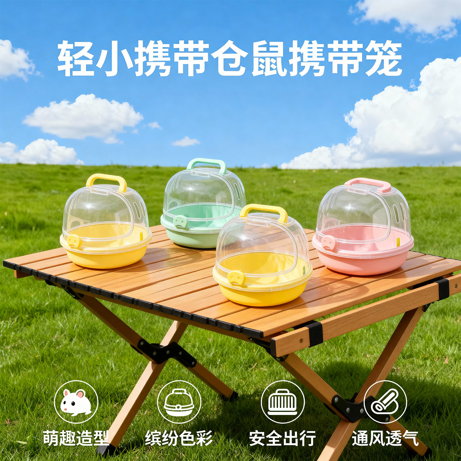 仓鼠笼子外出便携全景视野透气大空间金丝熊蜜袋鼯防咬鼠笼外带笼,淘宝优惠券,粉丝福利购,淘宝优惠卷