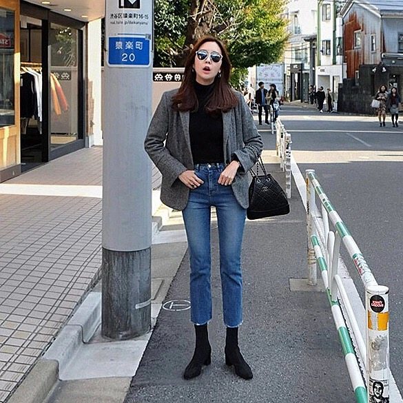 韩国直筒加绒九分毛边新款子牛仔裤 媛纪女装牛仔裤