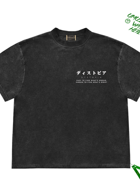 简约英文小logo手绘插画花卉图案Short Sleeve Tee复古风短袖上衣