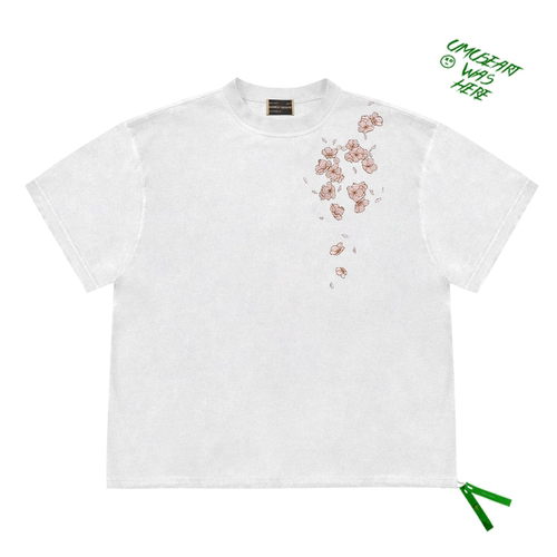重磅潮牌americanism夏季简约设计款创意花卉群街头圆领短袖T恤