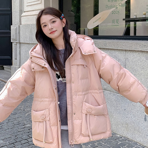 25新款加肥加大码羽绒服女装200斤胖mm轻薄短款大码羽绒外套女冬 - 图0