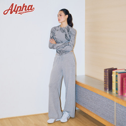 AlphaGym复古扎染五爪扣长袖秋冬季新款抓毛绒保暖打底衫修身T恤 - 图0