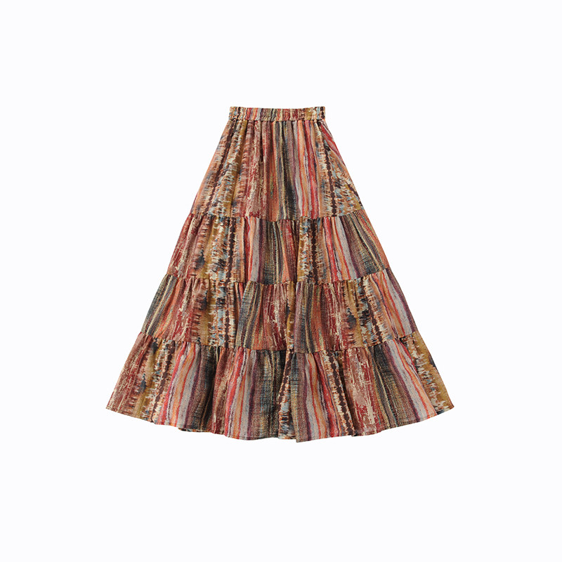 酒窝桃子大码丹霞风亚麻感半身裙中长款高腰透气柔顺A字版千金风,淘宝优惠券,粉丝福利购,淘宝优惠卷