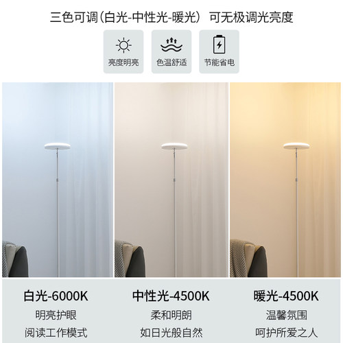 落地灯超亮客厅卧室床头灯餐厅沙发书房led氛围补光全屋照明台灯 - 图1