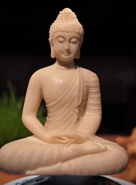 禅意树脂如来佛祖摆件释迦摩尼佛像家居客厅玄关装饰品车载保平安