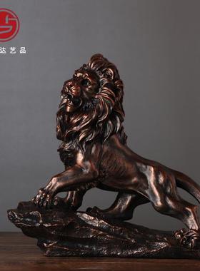 新中式醒狮摆件办公室酒柜玄关客厅中国风创意家居装饰品桌面摆设