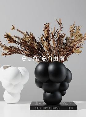 ins北欧泡沫云花器花瓶创意家居插干花树脂工艺品摆件样板房装饰