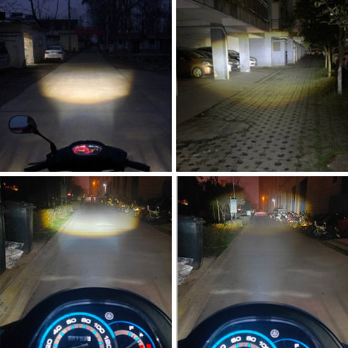 摩托车大灯led灯泡超亮强光电瓶车12V通用透镜双爪远近光前大灯泡 - 图2