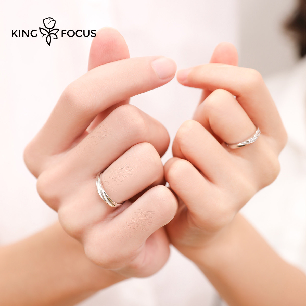 施华洛世奇莫比乌斯环纯银情侣戒指 秦福炫戒指/指环