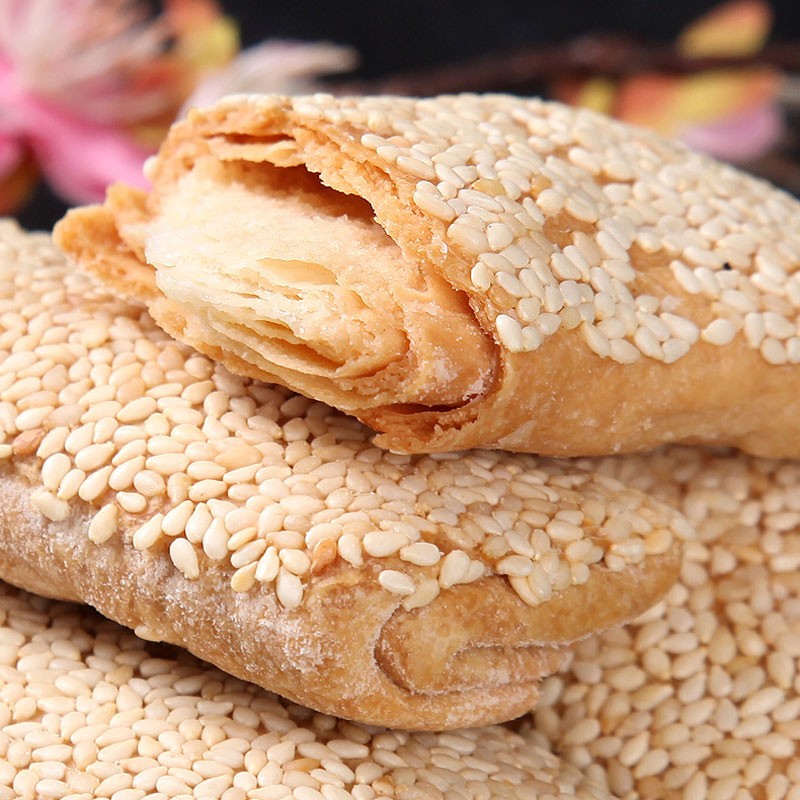 脆香居特色香葱奶香芝麻脆饼138g南通特产葱油饼干酥饼手工点心-图2