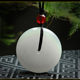 Tianmiao Jade Factory Gold Silk Jade Pendant Peace Button Gobi