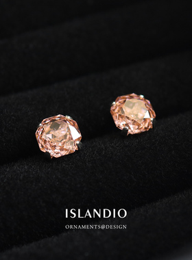 ISLANDIO爆闪千禧玫瑰切纯银耳钉