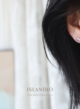 ISLANDIO紫色玫瑰之约纯银养耳钉