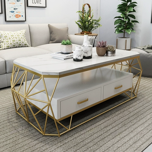 Мелковой столик с нордическим стилем современный минималистский кофейный столик гостиная гостиная дома маленькая квартира Стекло мраморная светиль