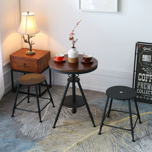 Современные простые железные столы и стулья Трехнологические циркулярные настольные столик для молока Магазин чай Магазин Кофейный магазин Балконы журнальный столик