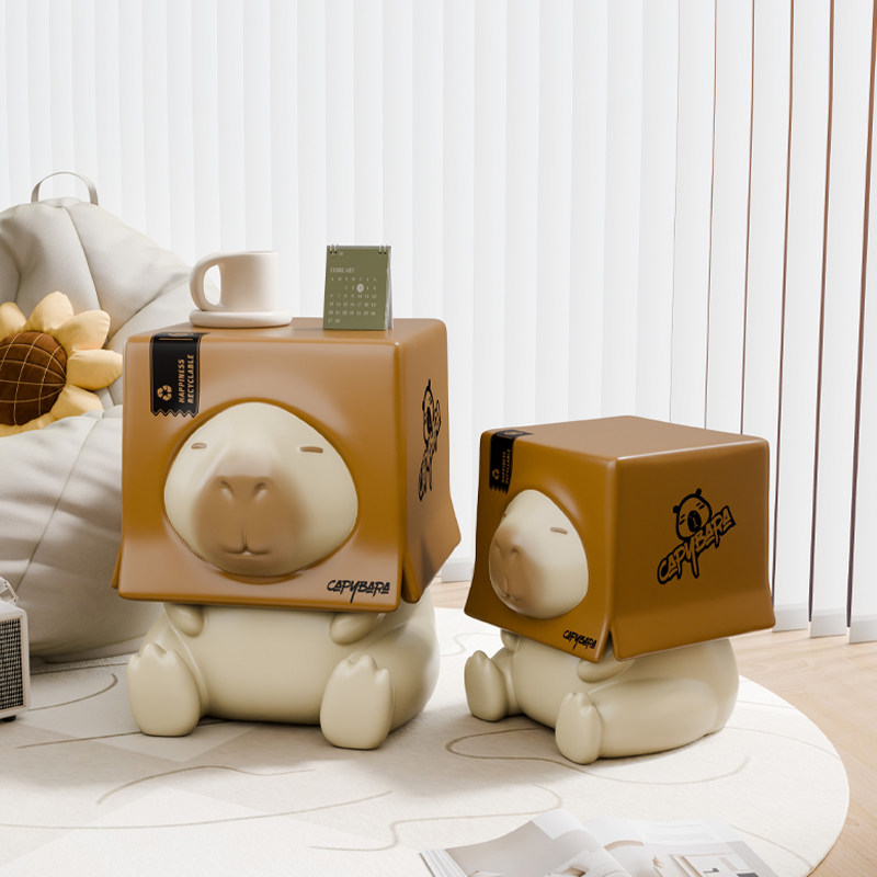 可爱卡皮巴拉换鞋凳家居客厅玄关卧室床头柜装饰摆件乔迁新居礼物,淘宝优惠券,粉丝福利购,淘宝优惠卷