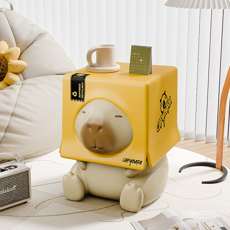 可爱卡皮巴拉换鞋凳家居客厅玄关卧室床头柜装饰摆件乔迁新居礼物,淘宝优惠券,粉丝福利购,淘宝优惠卷