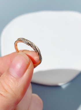 轻奢麻花戒指女小众设计开口食指戒高级感冷淡风指环铜镀14k真金
