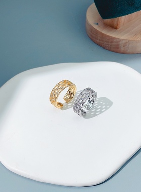 素圈锆石戒指女秋冬时尚个性冷淡风指环小众设计轻奢高级感食指戒