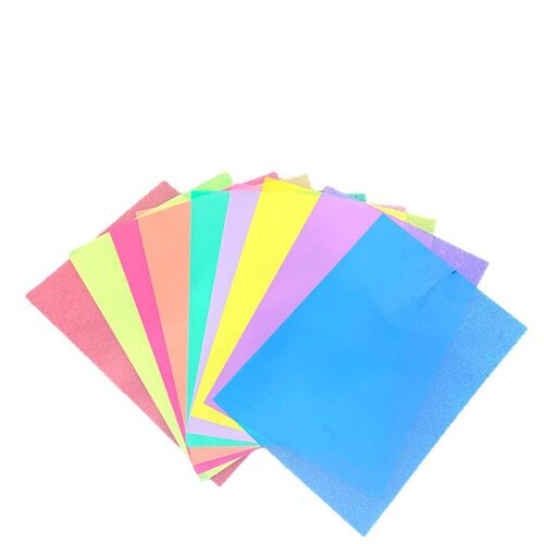 儿童手工diy透明塑料片彩色玻璃纸美术绘画装饰膜七彩翅膀纸硬板 - 图3