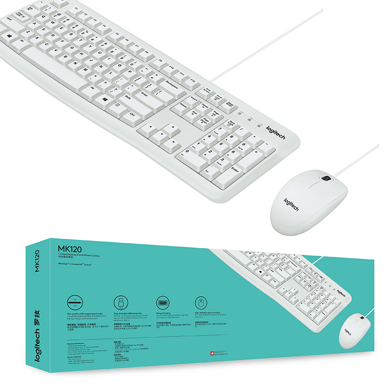 拆封罗技MK120有线键盘鼠标套装拆包电脑笔记本台式机外设USB接口 - 图1