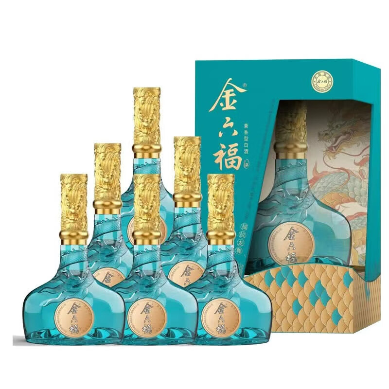 金六福50.8度福锐龙尊兼香型白酒礼盒整箱500ml*6瓶纯粮食酒送礼